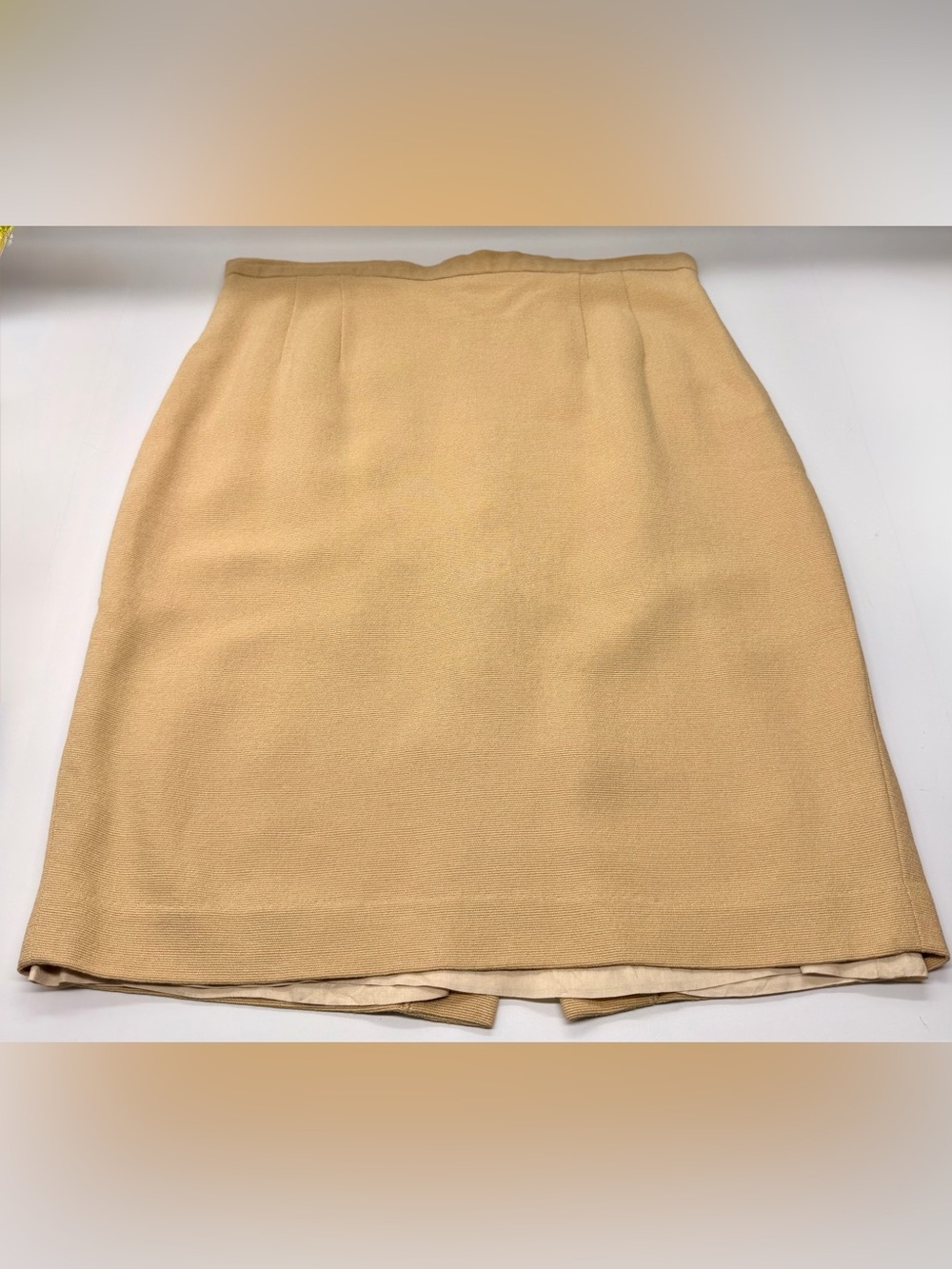 Kenzo Studio Vintage Silk and Wool Blend Beige Pencil Skirt. Size 12